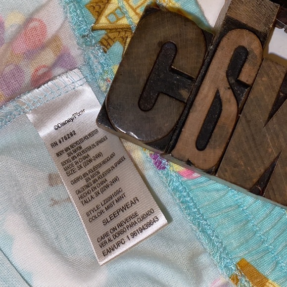 DISNEY “UP” Motif Women’s Ruffle Edged Sleep Shorts in Mist Mint - Picture 7 of 8